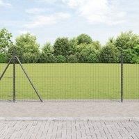Fence Posts Set of 52 Grey Concrete 3.2 x 3.2 x 110 cm Durable