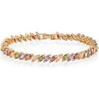 Rose Gold Tone Bracelet With Multicolour Crystals