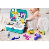 16Pcs Pet Grooming Play Set With Stuffed Dog And Accessories