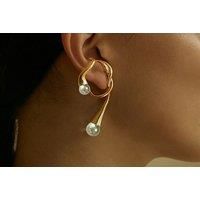 Pearl Ear Cuff Non Piercing Earrings - Silver