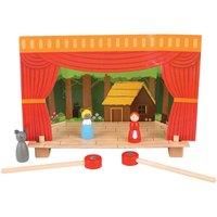 Bigjigs Toys Wooden Magnetic Theatre Puppet Show Stage Pretend Play