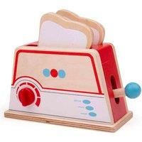Bigjigs Toys Wooden Toaster with Wooden Bread - Play Food and Role Play for Children