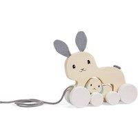 Bigjigs Toys FSC Certified Bunny & Baby Pull Along Toy - Eco-Friendly Rabbit Pull Along with Cord & Baby Bunny Push-Along, Quality Pull Along Toys for 1 Year Olds, Wooden Baby Toys