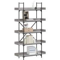 Bookcase 5-Tier Grey Sonoma 100x33x180.5 cm Engineered Wood
