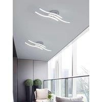 18W Wave Shaped Ceiling Light, Ra=80, 6500K White Light Ceiling Light, Minimalist Ceiling Light for Restaurants, Bedrooms