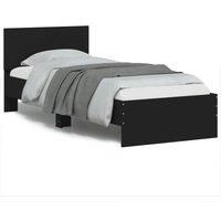 Bed Frame without Mattress with Headboard Black 75x190 cm Small Single