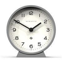 NEWGATE® M Mantel Silent Sweep Mantel Clock - No Tick Noise - A Modern Mantel Clock for Home Living/Dining Room or Office HWD 17cm x 16cm x 6cm (Grey)