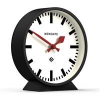NEWGATE® M Mantel Railway Silent Sweep Mantel Clock - /'No Tick/' - A Modern Mantelpiece Clock - Small Clock - Clocks For Living Room - Office Clock - Desk Clock - Mantel Clocks - Station Dial - (Black)