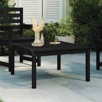 Garden Table Black 82.5x82.5x45 cm Solid Wood Pine
