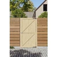 90x180cm Natural Wood Vertical Board Gate with Parallel Bracing