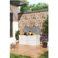 290L Waterproof Large Plastic Garden Storage Box with Wheels,Grey