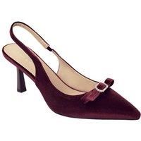 MODISHION Women's Velvet Pointed-Toe Heels in Wine | Size: 7