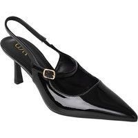 MODISHION Women's Elegant Pointed-Toe Slingback Heels with Adjustable Instep Strap in Black | Size: 7