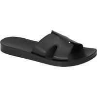 Genuine Leather Flat Slide Sandals