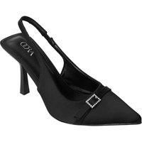 MODISHION Women's Slingback Pointed Closed Toe Heels in Black | Size: 5.5