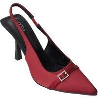 MODISHION Women's Slingback Pointed Closed Toe Heels in Red | Size: 7