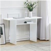 White Narrow Rectangular Console Table for Entryway or Coffee Bar