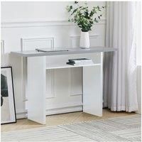 Narrow Rectangular Console Table with Gray Top for Hallway & Coffee Station