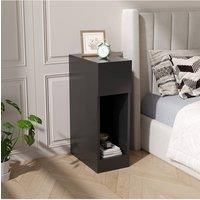 Black Bedside Table with a Drawer