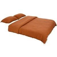 3Pcs Double Bedding Solid Duvet Cover with 2 Pillowcase Set