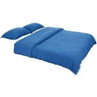 3Pcs Double Bedding Solid Duvet Cover with 2 Pillowcase Set