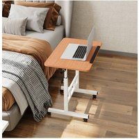 Living and Home Height Adjustable Tiltable Mobile Laptop Desk in Brown