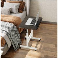 Living and Home Height Adjustable Tiltable Mobile Laptop Desk in Black