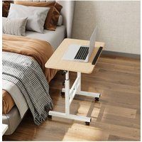 Living and Home Height Adjustable Tiltable Mobile Laptop Desk in Beige