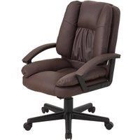 Living and Home Swivel & Height Adjustable Office Chair with High Back - Brown