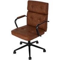 Living and Home Swivel Adjustable Height High Back Office Chair in Brown