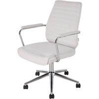 Living and Home Swivel & Height Adjustable Office Chair Vanity Chair with High Back in White