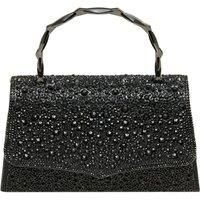 Women's Elegant Rhinestone Evening Clutch Bag in Black