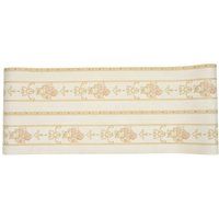 Living and Home Horizontal Stripes Wallpaper with Clustered Flowers & Vine Decor in Cream