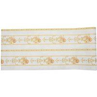 Living and Home Horizontal Stripes Wallpaper with Clustered Flowers & Vine Decor in White