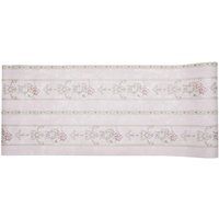 Living and Home Horizontal Stripes Wallpaper with Clustered Flowers & Vine Decor in Dusty Pink