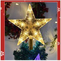 Living and Home Christmas LED Star Tree Topper in Clear | Size: A
