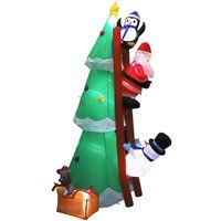 Living and Home 6FT/1.8M Inflatable Christmas Tree Model with Santa Claus Climbing Ladder Design