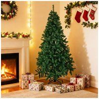 Living and Home Traditional Cone Artificial Christmas Tree with Metal Stand in Green | Size: Large