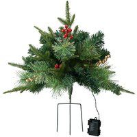 Living and Home Pack of 2 Artificial Christmas Tree Urn Filler Decoration in Green