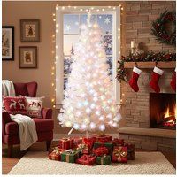 Living and Home Pre - Lit Fibre Optic White Christmas Tree with Colourful LED Lights