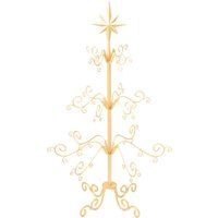 Living and Home Metal Christmas Tree Holiday Ornament Display Stand with Star Top in Gold | Size: Large