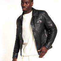 Men'S Real Leather Trucker Jacket - 6 Sizes