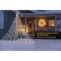 Led Waterfall Solar Christmas Tree Lights - 3 Colours - White