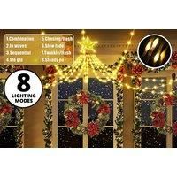 Led Waterfall Solar Christmas Tree Lights - 3 Colours - White