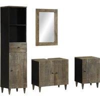 4 Piece Bathroom Furniture Set Solid Wood Mango