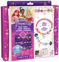 Princess Jewellery Craft Set: Beautiful Bracelets Making with Colourful Beads and Elegant Princess Charms in the Design of Ariel, Aurora & Tiana, Beads and Pendants, Gift for Girls from 8 Years