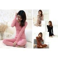 Womens Winter Full Sleeve Pyjamas Set - 4 Colours! - Black