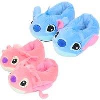 Cartoon Lilo & Stitch Inspired Plush Slippers For Kids And Adults - Blue