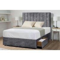 Light Grey Linen Divan Bed & Mattress - Storage & Size Options!