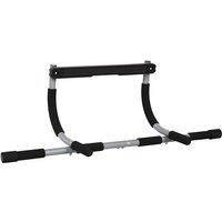 Homcom Home Door Frame Pull Up Bar In Black And Silver